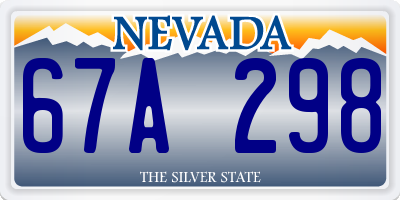 NV license plate 67A298