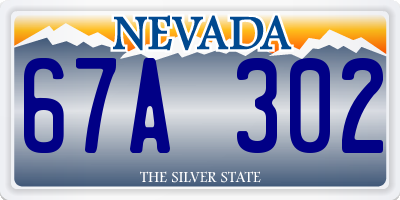 NV license plate 67A302