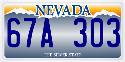 NV license plate 67A303