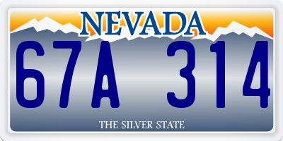 NV license plate 67A314
