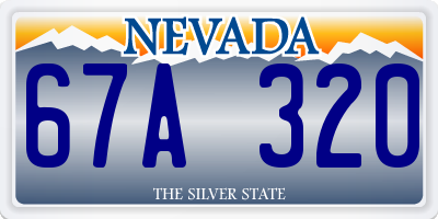 NV license plate 67A320