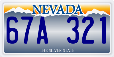 NV license plate 67A321