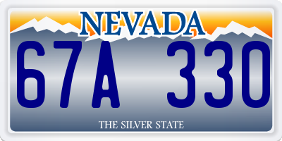 NV license plate 67A330