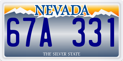 NV license plate 67A331