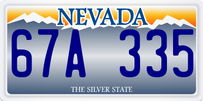 NV license plate 67A335
