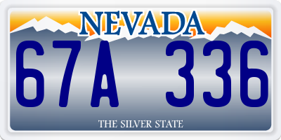 NV license plate 67A336