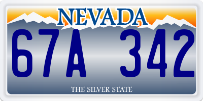 NV license plate 67A342