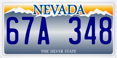 NV license plate 67A348