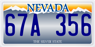 NV license plate 67A356