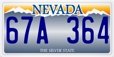 NV license plate 67A364