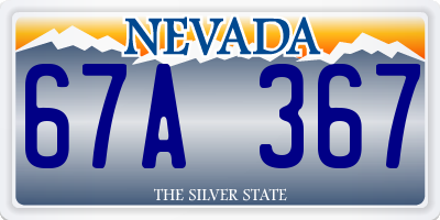 NV license plate 67A367