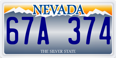 NV license plate 67A374