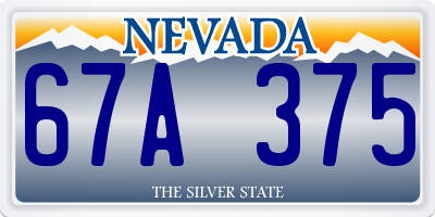NV license plate 67A375