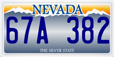 NV license plate 67A382