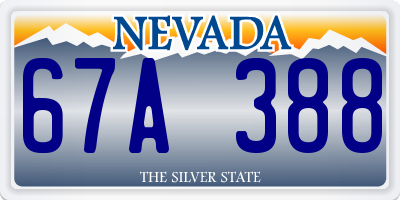 NV license plate 67A388