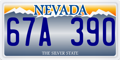 NV license plate 67A390