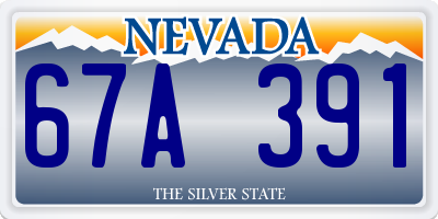 NV license plate 67A391