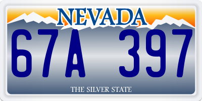 NV license plate 67A397