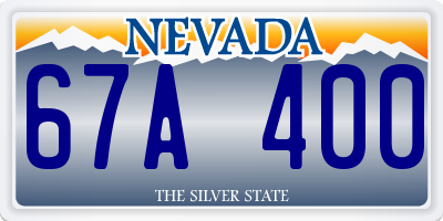 NV license plate 67A400