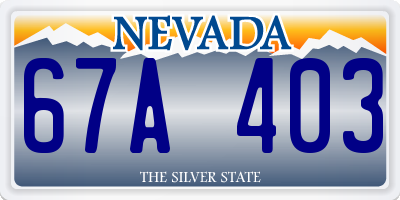 NV license plate 67A403