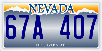 NV license plate 67A407