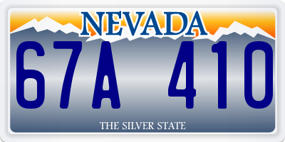 NV license plate 67A410
