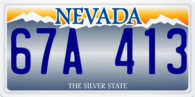 NV license plate 67A413