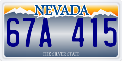 NV license plate 67A415