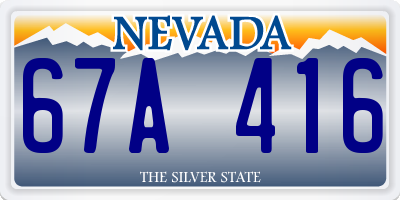 NV license plate 67A416