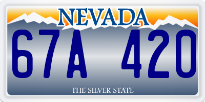 NV license plate 67A420