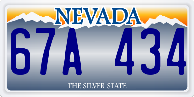 NV license plate 67A434