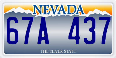 NV license plate 67A437