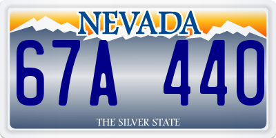 NV license plate 67A440