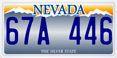 NV license plate 67A446