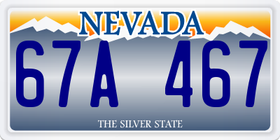 NV license plate 67A467