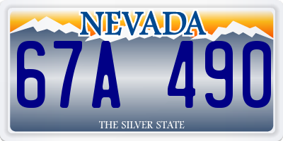 NV license plate 67A490