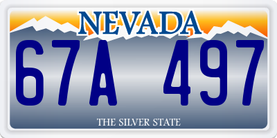 NV license plate 67A497