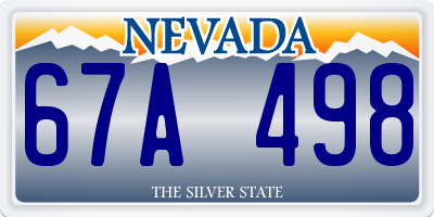 NV license plate 67A498
