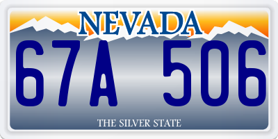 NV license plate 67A506