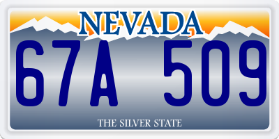 NV license plate 67A509