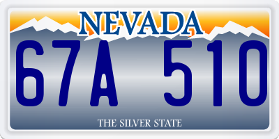 NV license plate 67A510