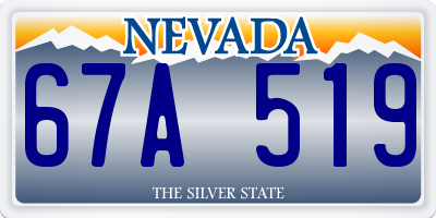 NV license plate 67A519