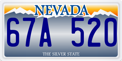 NV license plate 67A520