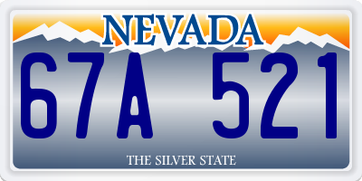 NV license plate 67A521