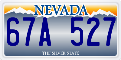 NV license plate 67A527
