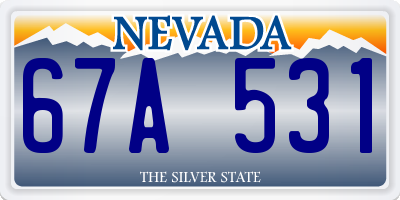 NV license plate 67A531