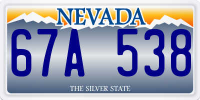 NV license plate 67A538