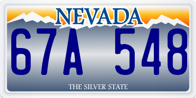 NV license plate 67A548