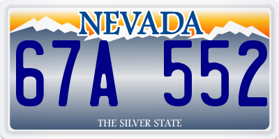 NV license plate 67A552