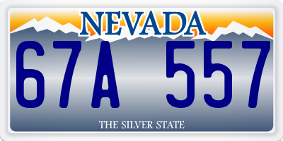 NV license plate 67A557
